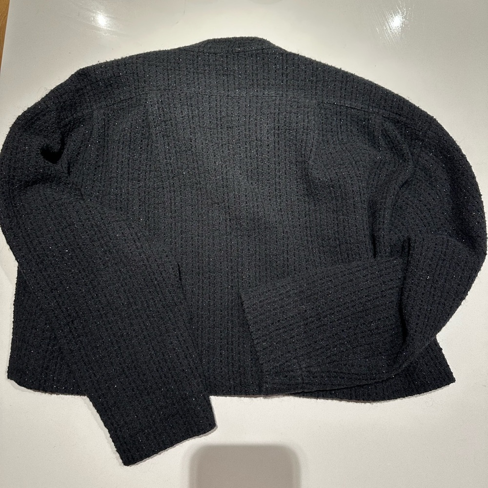 Rebecca Taylor Black Knit Button-Front Jacket - Picture 4 of 6
